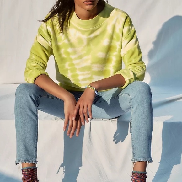 NWT Anthropologie Pilcro Yellow Tie-Dye Sweater - Picture 1 of 9